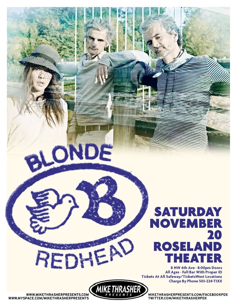 Image 0 of BLONDE REDHEAD 2010 Gig POSTER Portland Oregon Concert