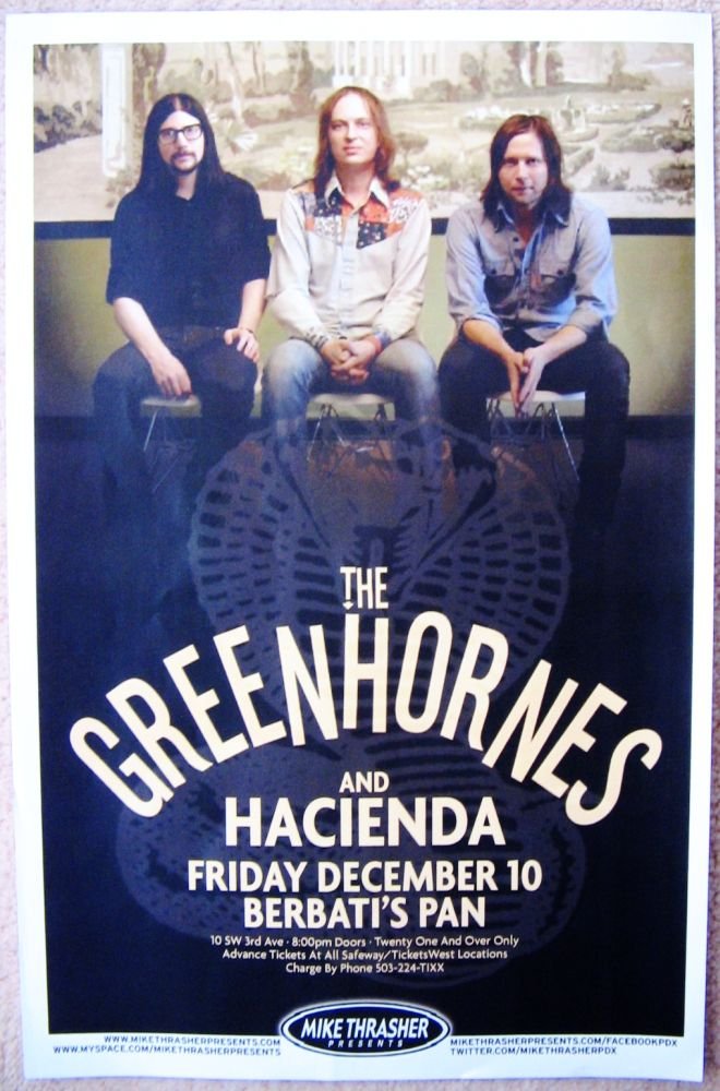 Image 0 of Greenhornes THE GREENHORNES 2010 Gig POSTER Portland Oregon Concert