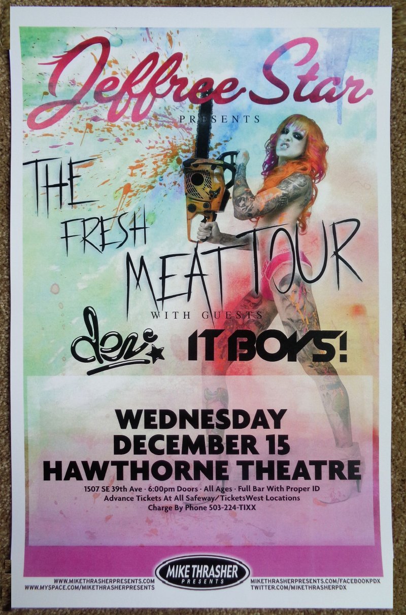 Image 0 of Star JEFFREE STAR Portland Oregon 2010 Gig Concert POSTER