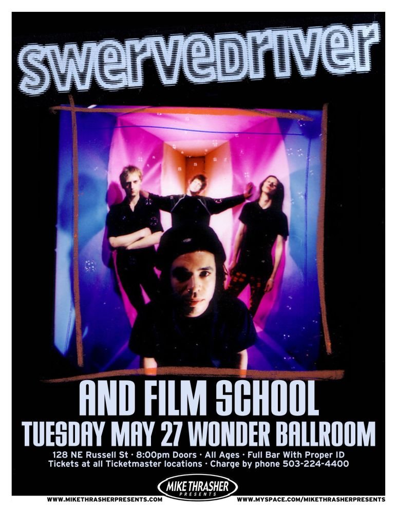 Image 0 of SWERVEDRIVER 2008 Gig POSTER Portland Oregon Concert