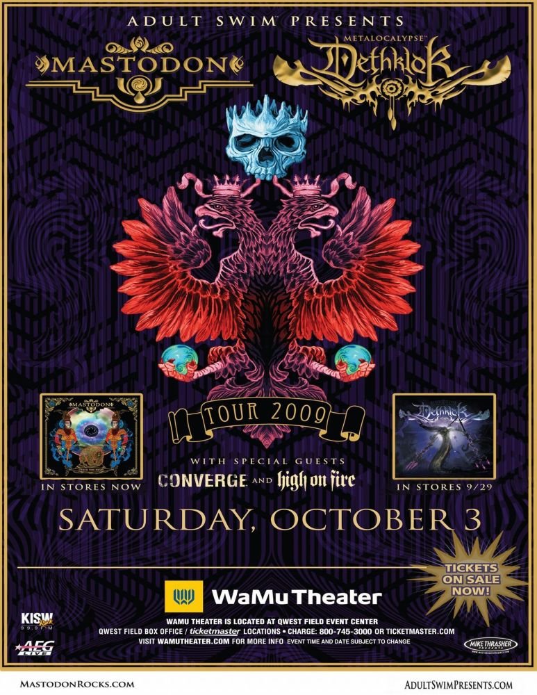 Image 0 of MASTODON and DETHLOK 2009 Gig POSTER Seattle Washington Concert