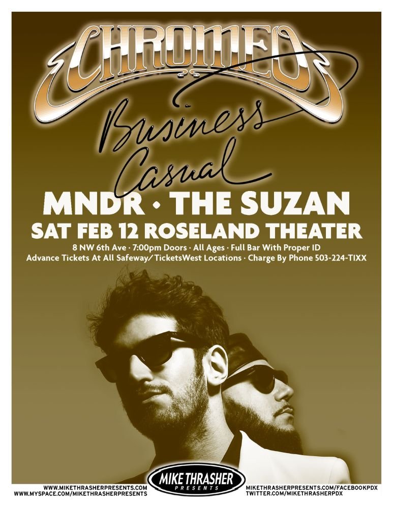 Image 0 of CHROMEO 2011 Gig POSTER Portland Oregon Concert 