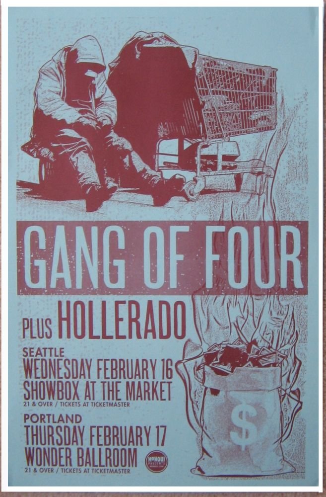 Image 0 of GANG OF FOUR 2011 Gig POSTER Seattle Washington & Portland Oregon Concert 