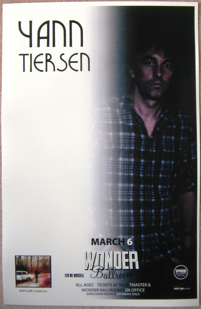 Image 0 of Tiersen YANN TIERSEN 2011 Gig POSTER Portland Oregon Concert