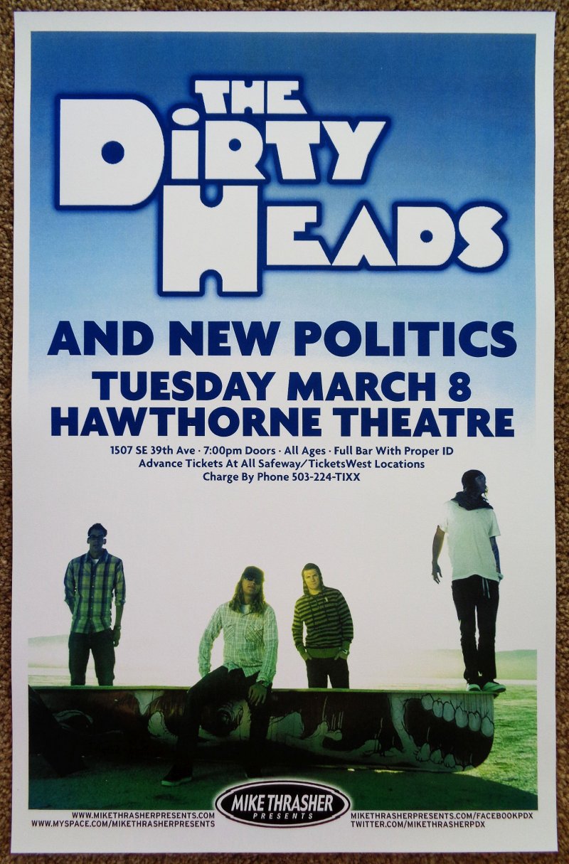 Image 0 of DIRTY HEADS 2011 Gig POSTER Portland Oregon Concert 