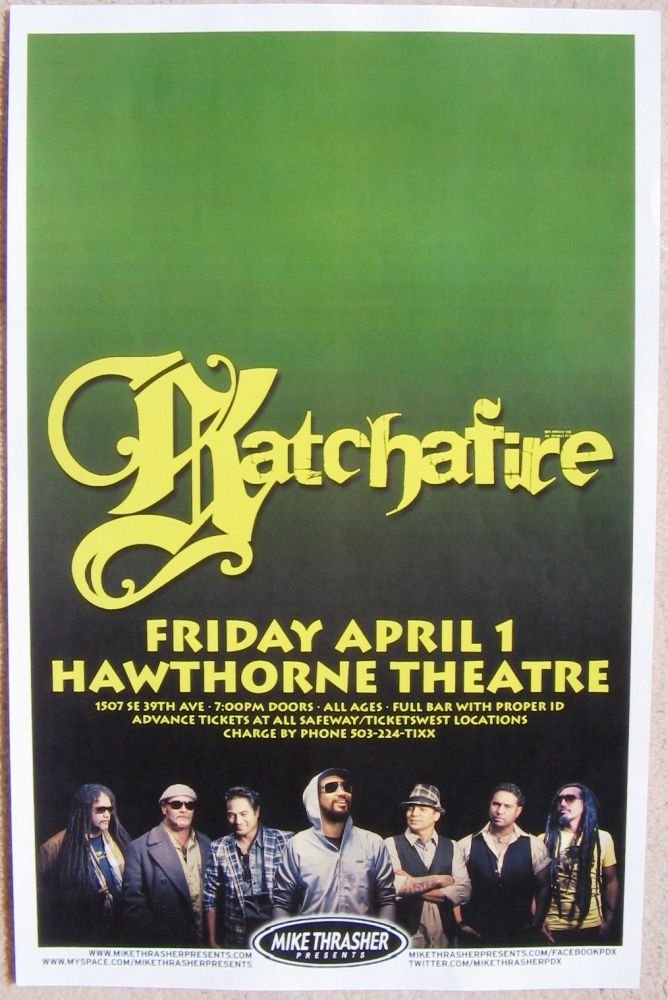 Image 0 of KATCHAFIRE 2011 Gig POSTER Portland Oregon Concert  Reggae