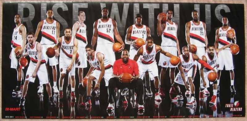 Portland Trailblazers 2010-11 Blazers Game Handout TEAM POSTER LaMarcus Aldridge