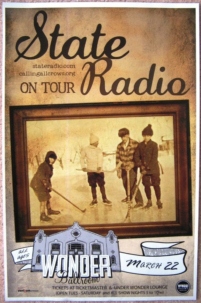 Image 0 of STATE RADIO Portland Oregon 2011 Gig Concert POSTER