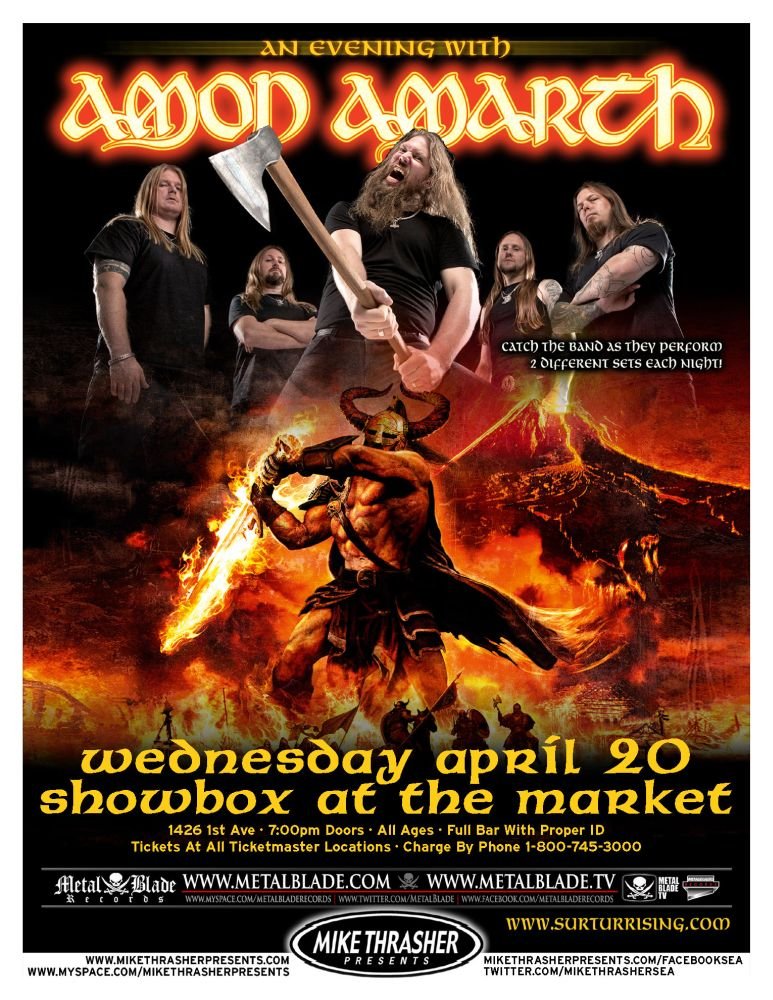 Image 0 of AMON AMARTH Seattle Washington 2011 Gig Concert POSTER