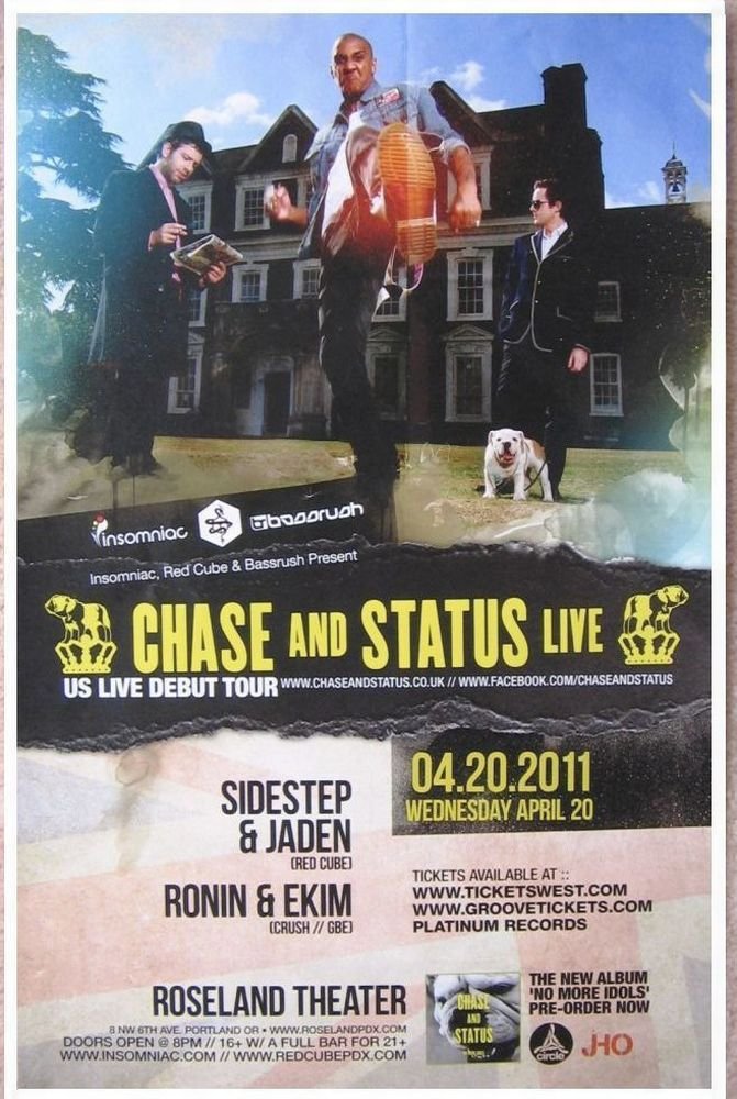 Image 0 of CHASE AND STATUS 2011 Gig POSTER Portland Oregon Concert 