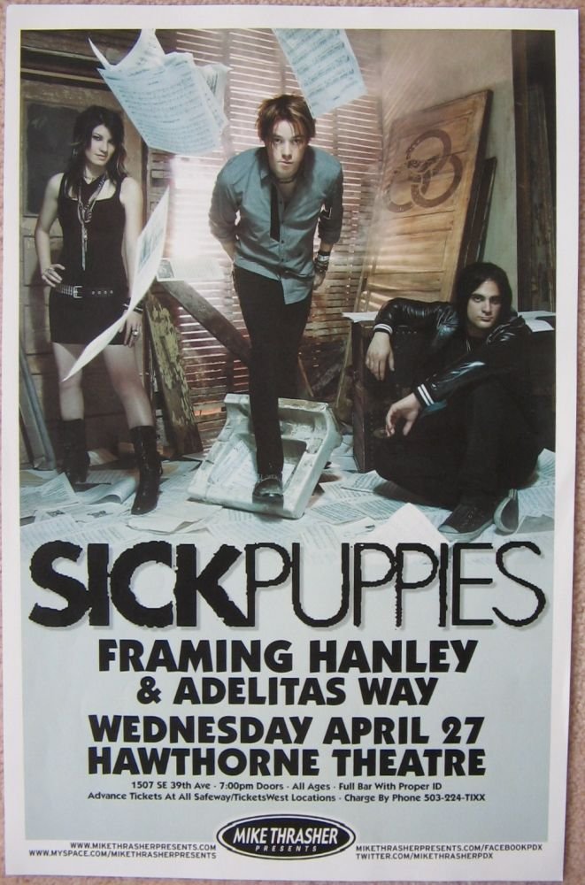 Image 0 of SICK PUPPIES 2011 Gig POSTER Portland Oregon Concert 