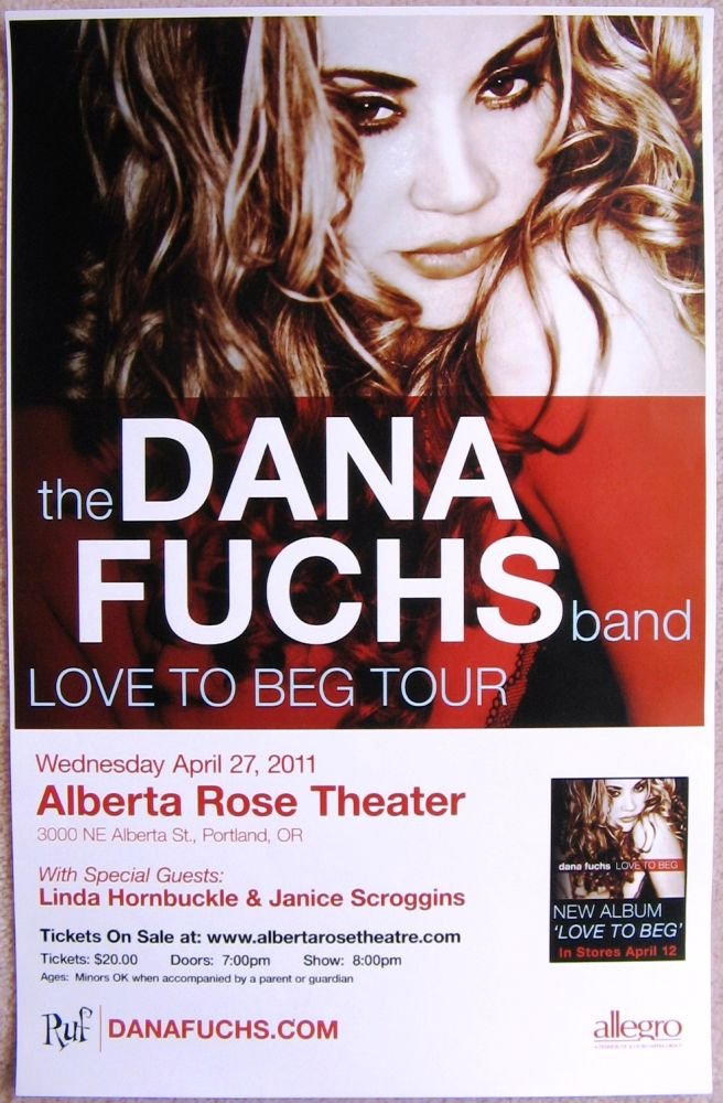 Image 0 of Fuchs DANA FUCHS 2011 Gig POSTER Portland Oregon Concert