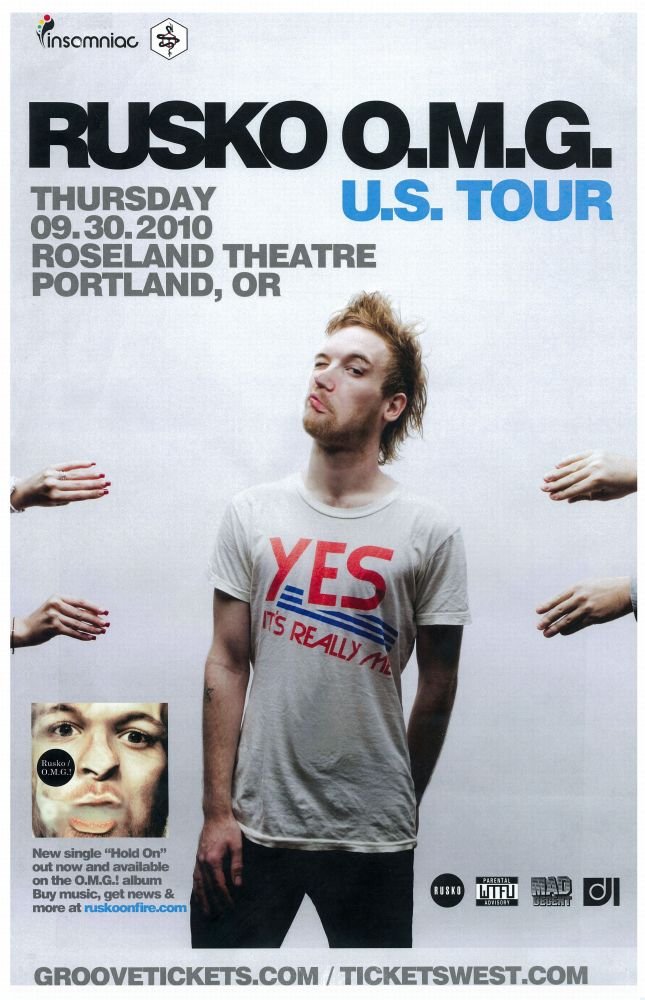 Image 0 of RUSKO 2010 Gig POSTER Portland Oregon Concert O.M.G. Album