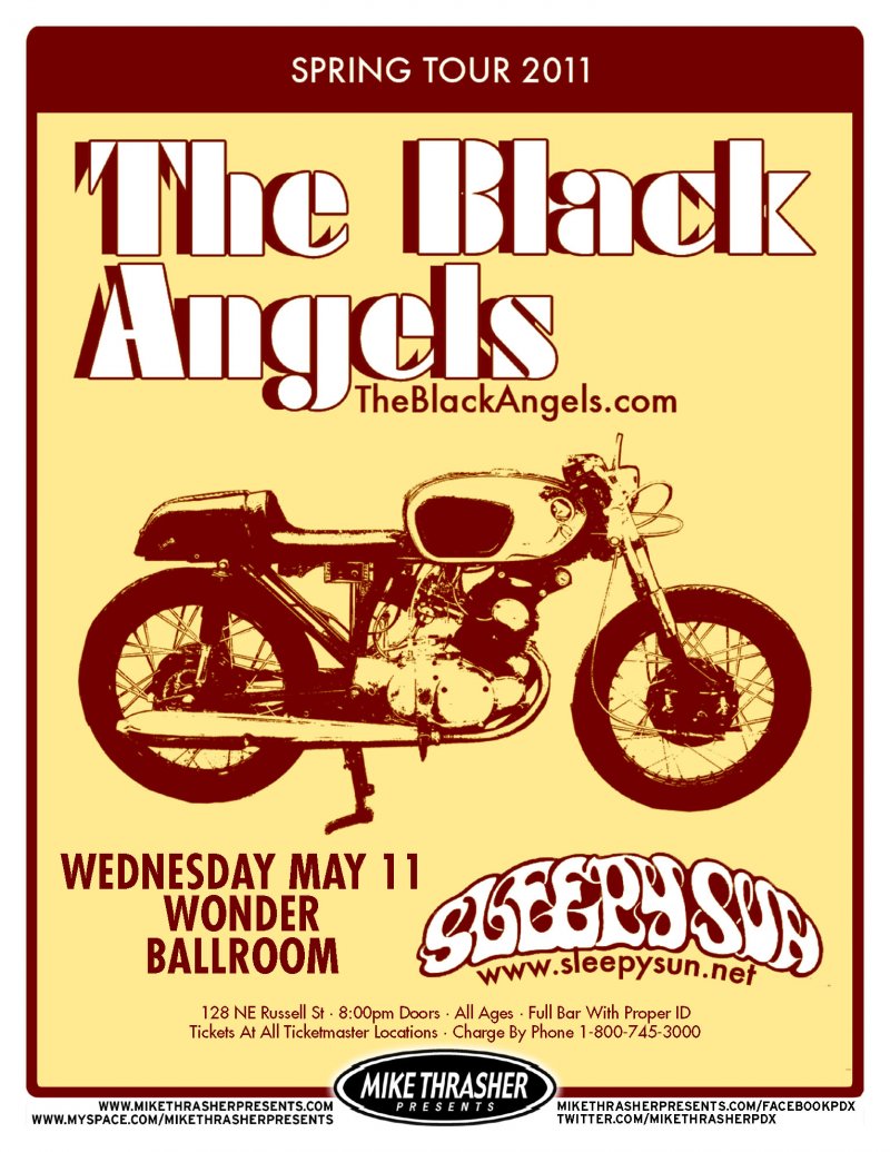 Image 0 of BLACK ANGELS 2011 Gig POSTER Portland Oregon Concert