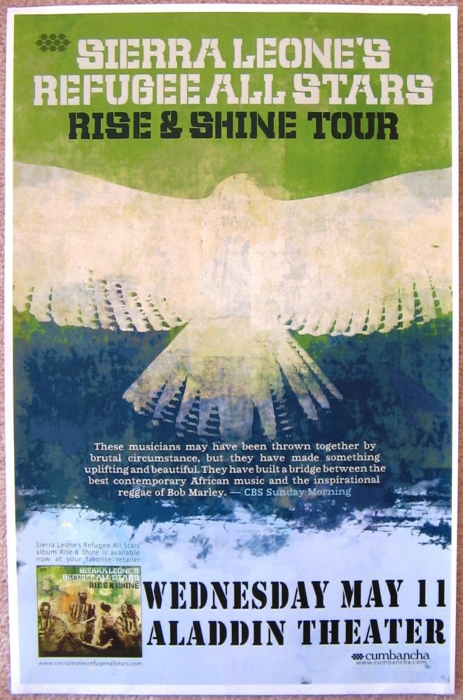 Image 0 of SIERRA LEONE REFUGEE ALL STARS 2011 Gig POSTER Portland Oregon Concert