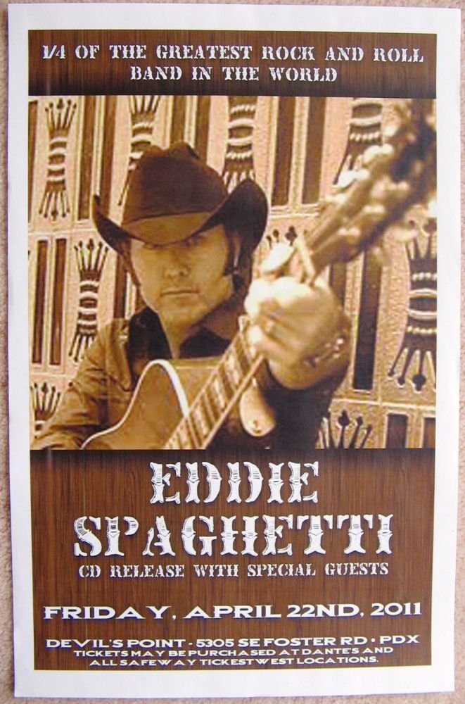 Image 0 of Spaghetti EDDIE SPAGHETTI 2011 Gig POSTER Supersuckers Portland Oregon Concert