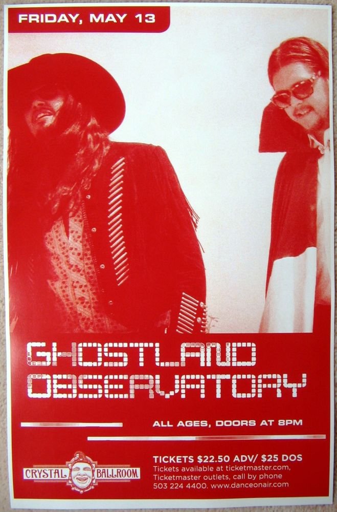 Image 0 of GHOSTLAND OBSERVATORY 2011 Gig POSTER Portland Oregon Concert