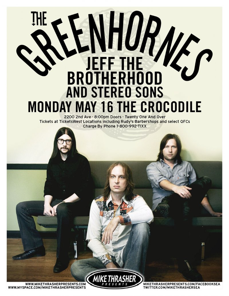 Image 0 of Greenhornes THE GREENHORNES 2011 Gig POSTER Seattle Washington Concert