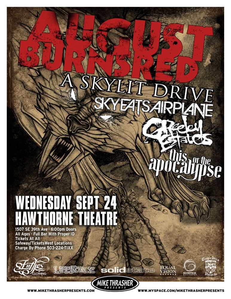 Image 0 of AUGUST BURNS RED 2008 Gig POSTER Portland Oregon Concert