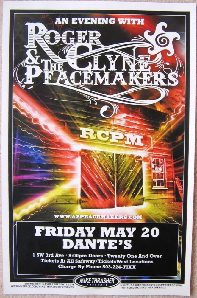 Image 0 of Clyne ROGER CLYNE AND THE PEACEMAKERS Portland Oregon 2011 Gig Concert POSTER