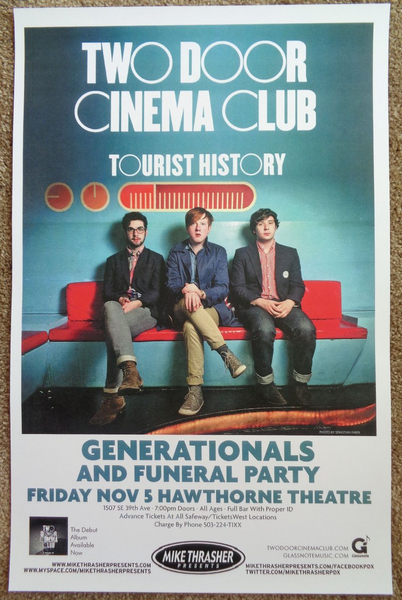 Image 0 of TWO DOOR CINEMA CLUB Gig POSTER November 2010 Portland Oregon Concert 