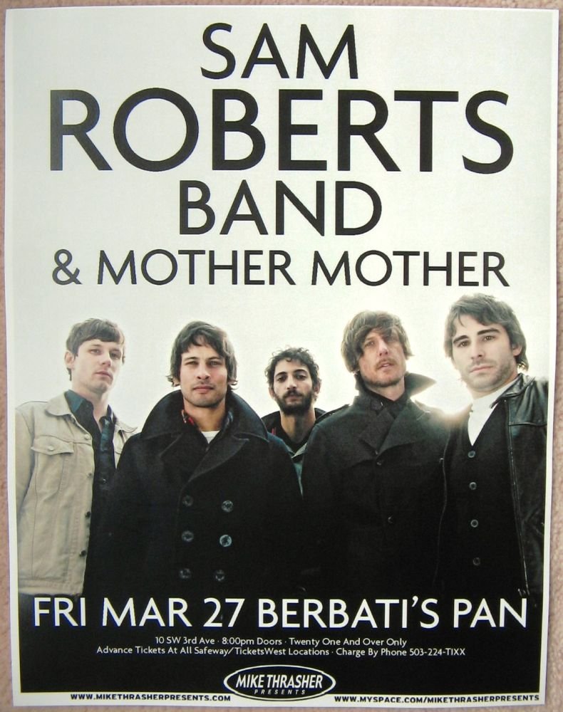 Image 0 of SAM ROBERTS BAND 2009 Gig POSTER Portland Oregon Concert