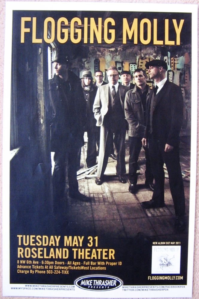 Image 0 of FLOGGING MOLLY Portland Oregon 2011 Gig Concert POSTER