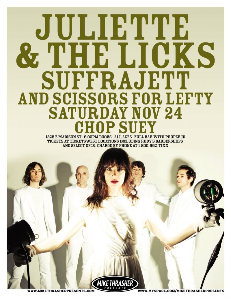 Image 0 of Lewis JULIETTE LEWIS AND THE LICKS 2007 Gig POSTER Seattle Washington Concert 