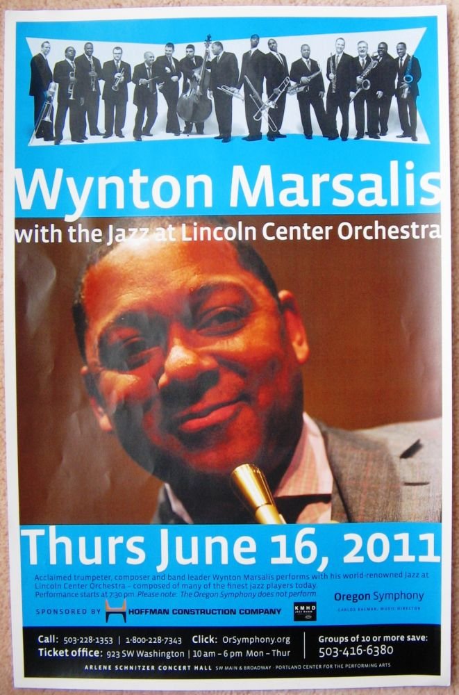 Image 0 of Marsalis WYNTON MARSALIS 2011 Gig POSTER Portland Oregon Concert  