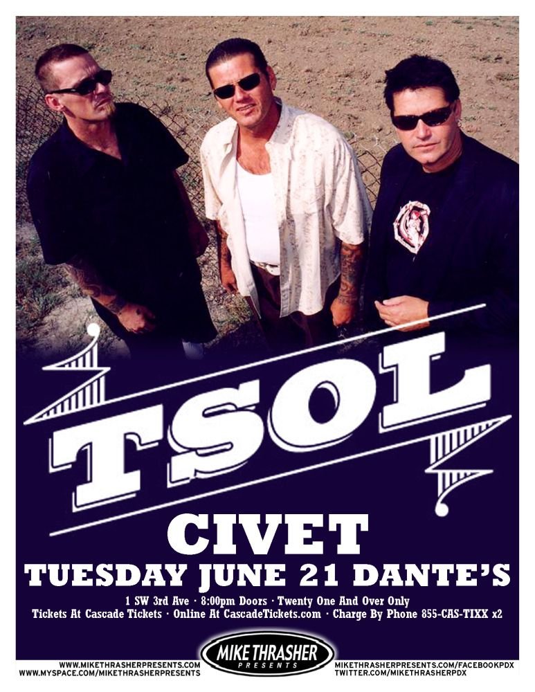 Image 0 of TSOL 2011 Gig POSTER Portland Oregon Concert