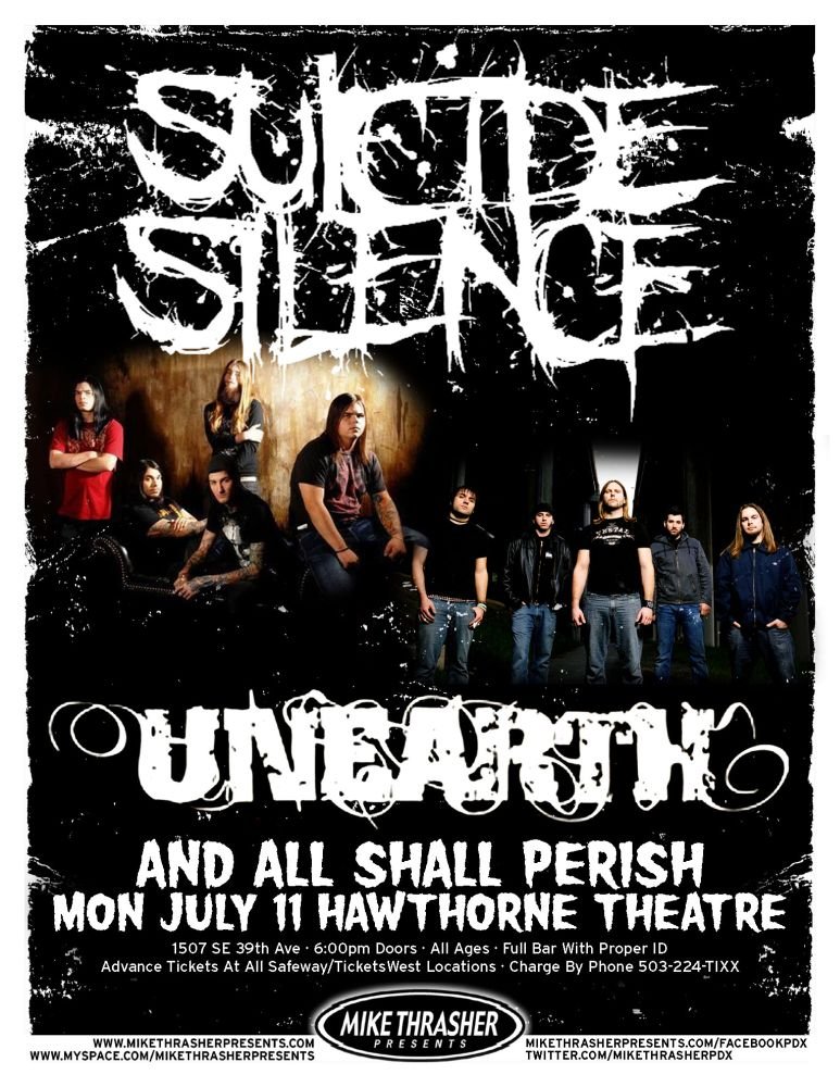 Image 0 of SUICIDE SILENCE 2011 Gig POSTER Portland Oregon Concert 