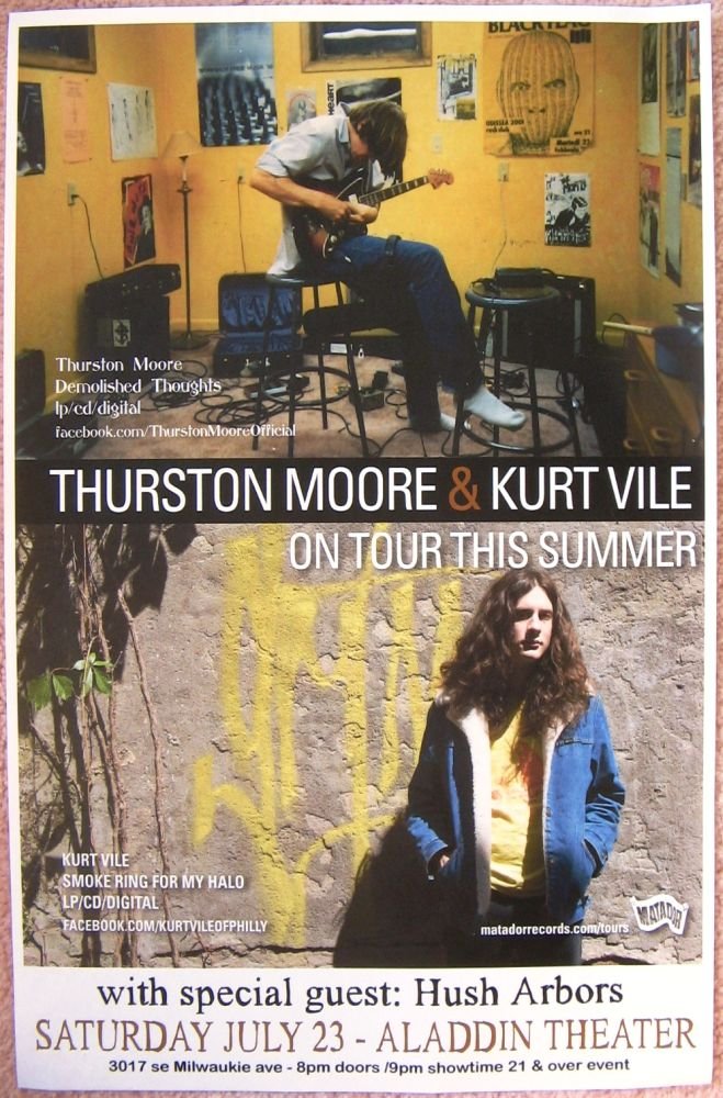 Image 0 of Moore THURSTON MOORE & KURT VILE 2011 Gig POSTER Sonic Youth Portland Concert 