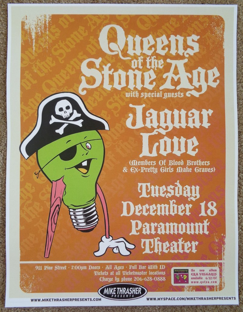 Image 0 of QUEENS OF THE STONE AGE 2007 Gig POSTER Seattle Washington Concert 