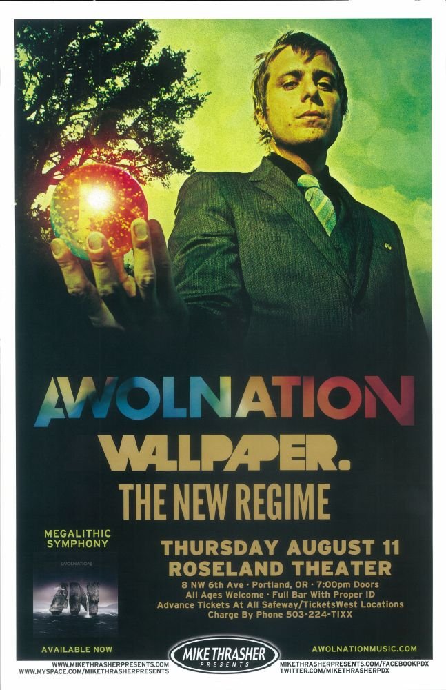 Image 0 of AWOLNATION 2011 Gig POSTER Portland Oregon Concert 