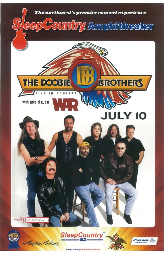 Image 0 of DOOBIE BROTHERS 2011 Gig POSTER Concert  Ridgefield Washington