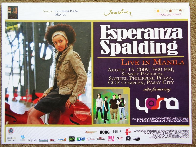 Image 0 of Spalding ESPERANZA SPALDING 2009 Gig POSTER Philippines Concert  
