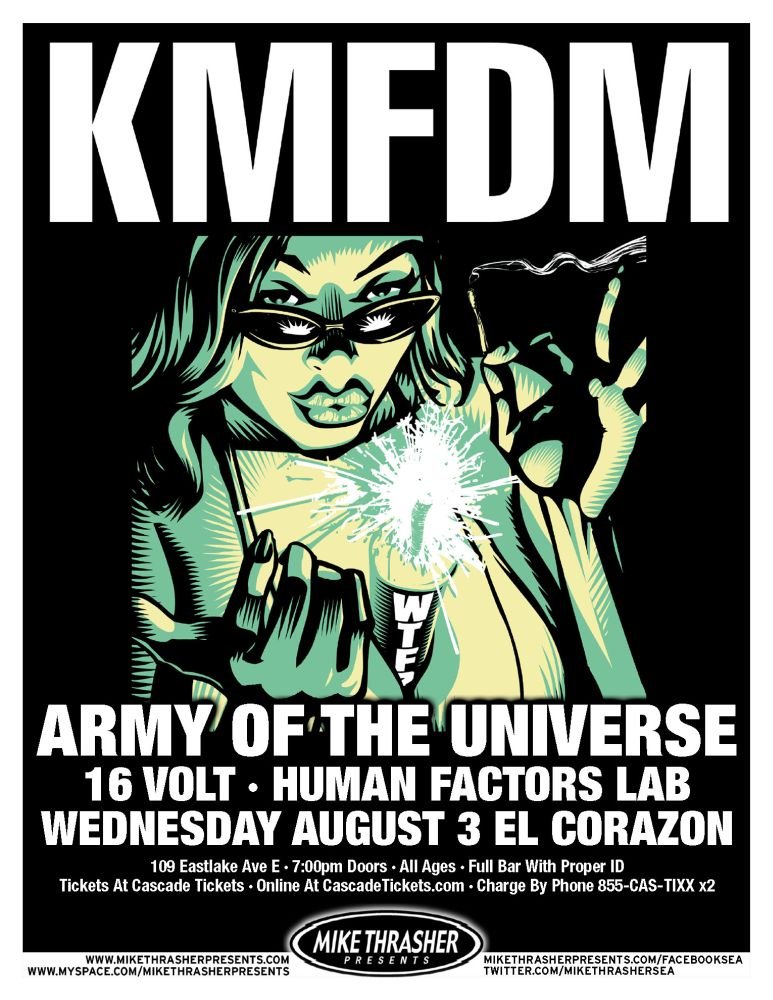 Image 0 of KMFDM 2011 Gig POSTER Seattle Washington Concert 