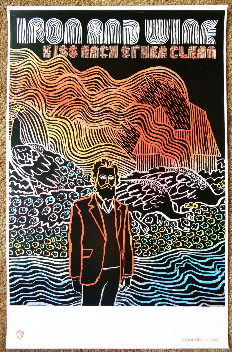 Image 0 of IRON AND WINE Sam Beam POSTER Kiss Each Other Clean Album 11x17 