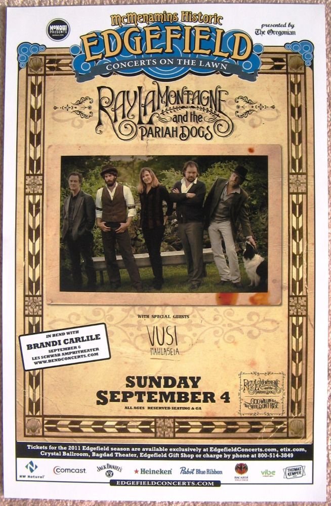 Image 0 of LaMontagne RAY LaMONTAGNE Edgefield POSTER Portland Oregon 2011 Gig Concert