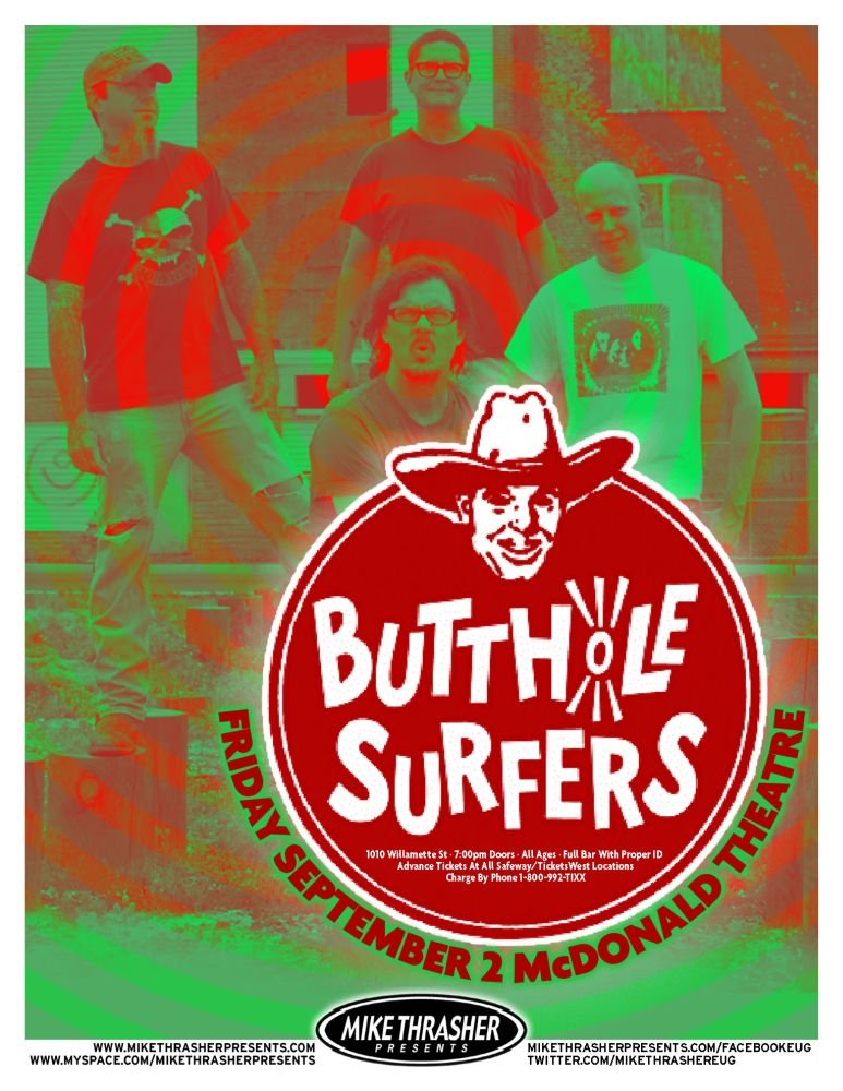 Image 0 of BUTTHOLE SURFERS Eugene Oregon 2011 Gig Concert POSTER