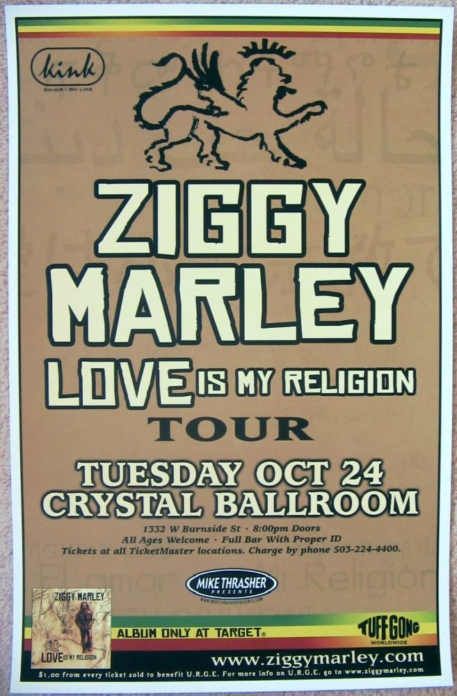 Image 0 of Marley ZIGGY MARLEY Reggae 2006 Gig Concert POSTER Portland Oregon