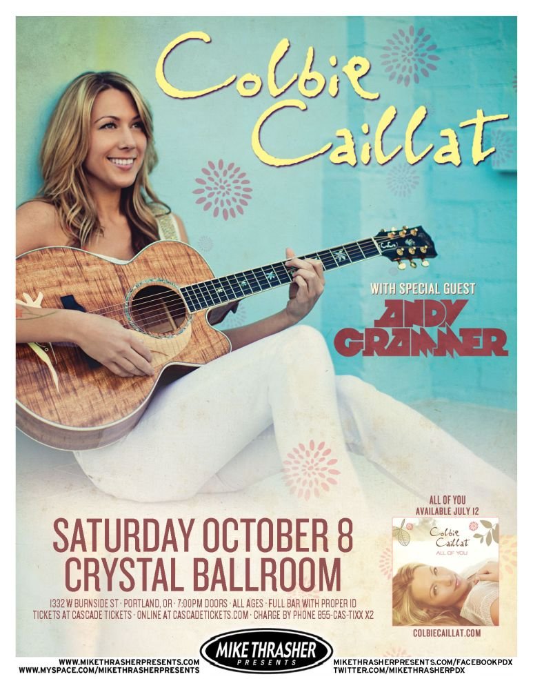 Image 0 of Caillat COLBIE CAILLAT 2011 Gig POSTER Portland Oregon Concert