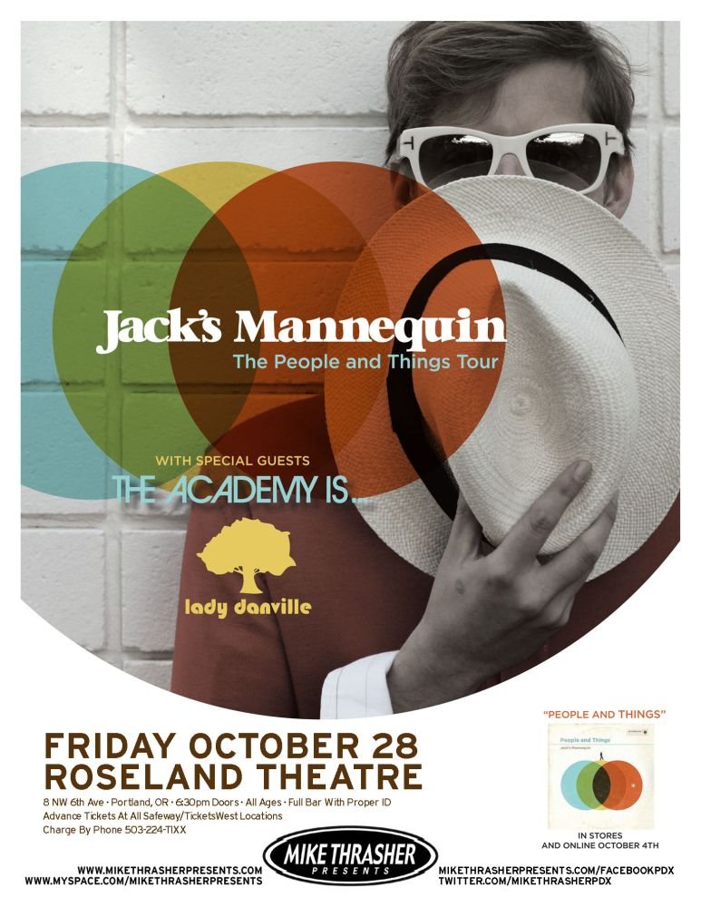 Image 0 of Jacks JACK'S MANNEQUIN 2011 Gig POSTER Portland Oregon Concert  