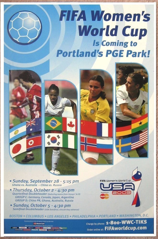 Image 0 of SOCCER 2003 FIFA Women World Cup POSTER Portland Oregon SHANNON MACMILLAN