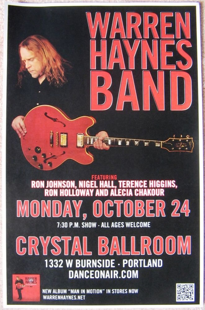 Image 0 of Haynes WARREN HAYNES 2011 Gig POSTER Portland Oregon Concert