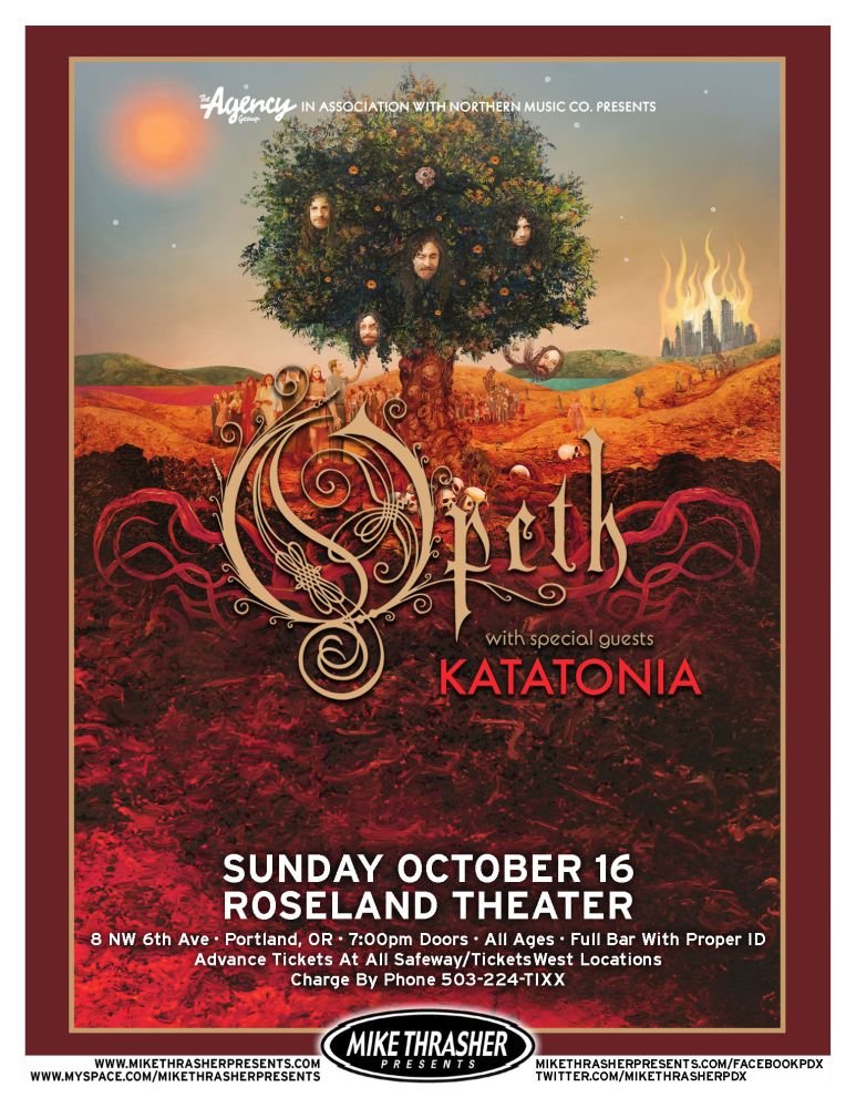 Image 0 of OPETH 2011 Gig POSTER Portland Oregon Concert 