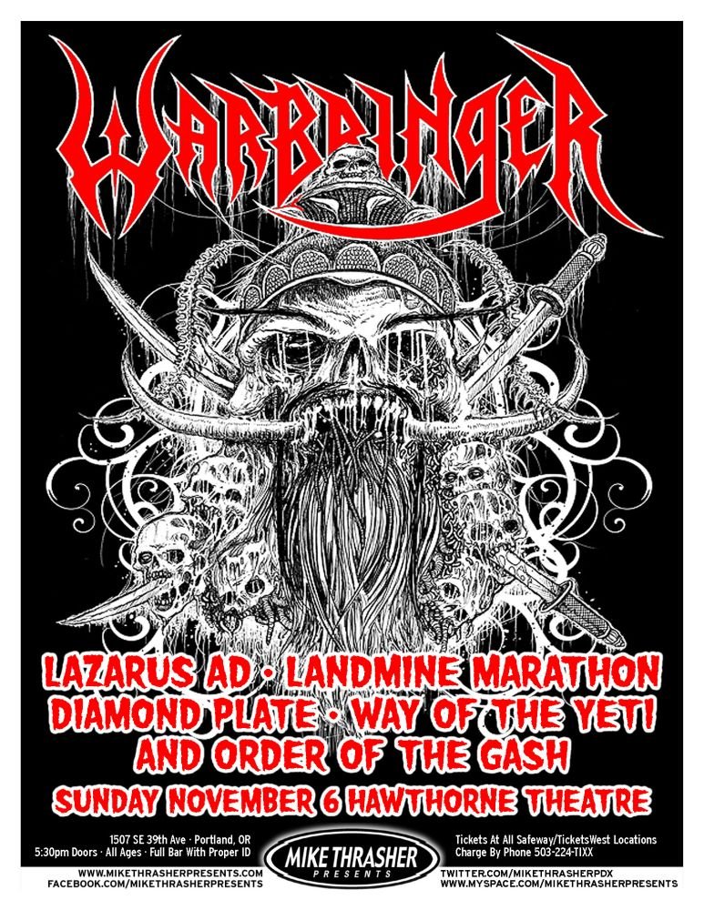 Image 0 of WARBRINGER 2011 Gig POSTER Portland Oregon Concert 