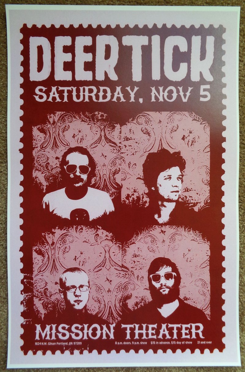 Image 0 of DEER TICK 2011 Gig POSTER Portland Oregon Concert 