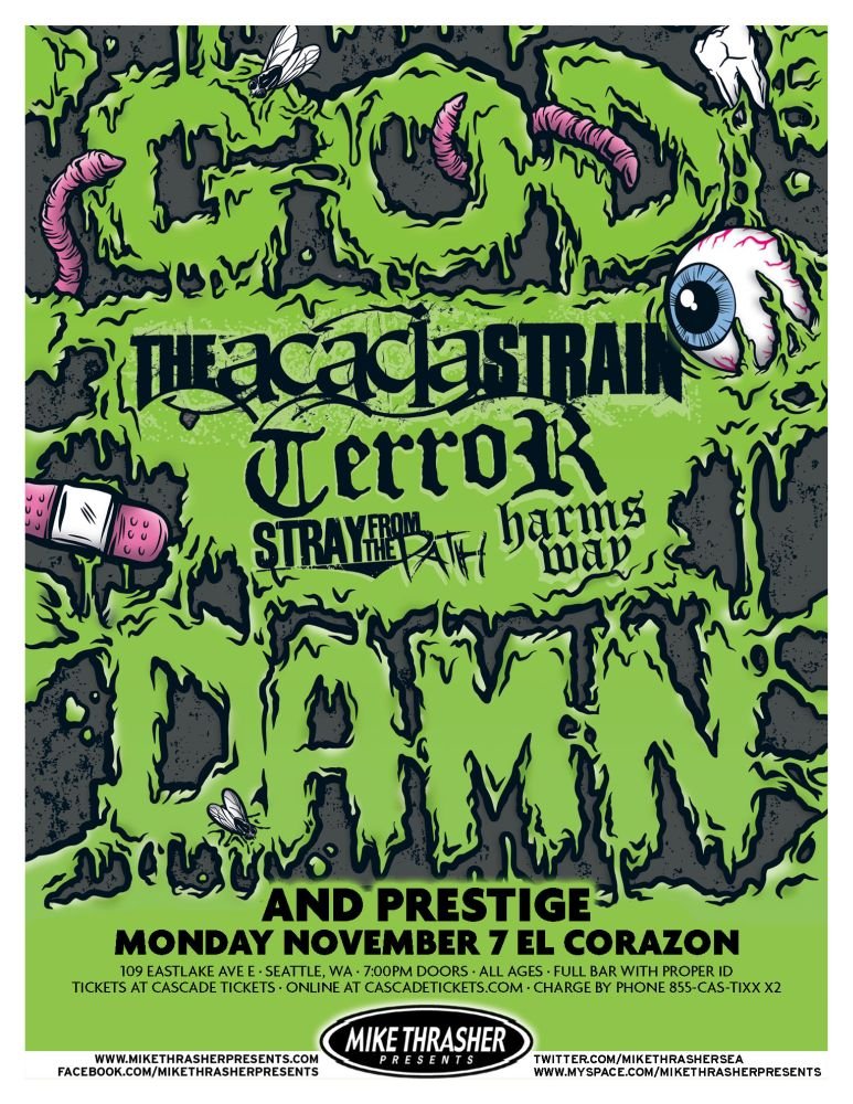 ACACIA STRAIN 2011 Gig POSTER Seattle Washington Concert