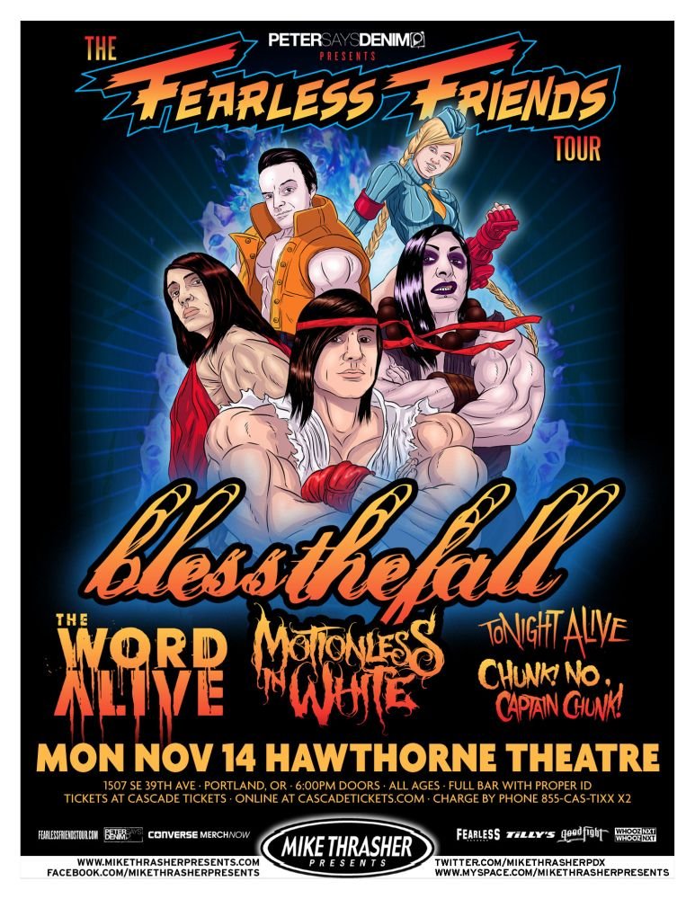 Image 0 of BLESS THE FALL 2011 Gig POSTER Portland Oregon Concert